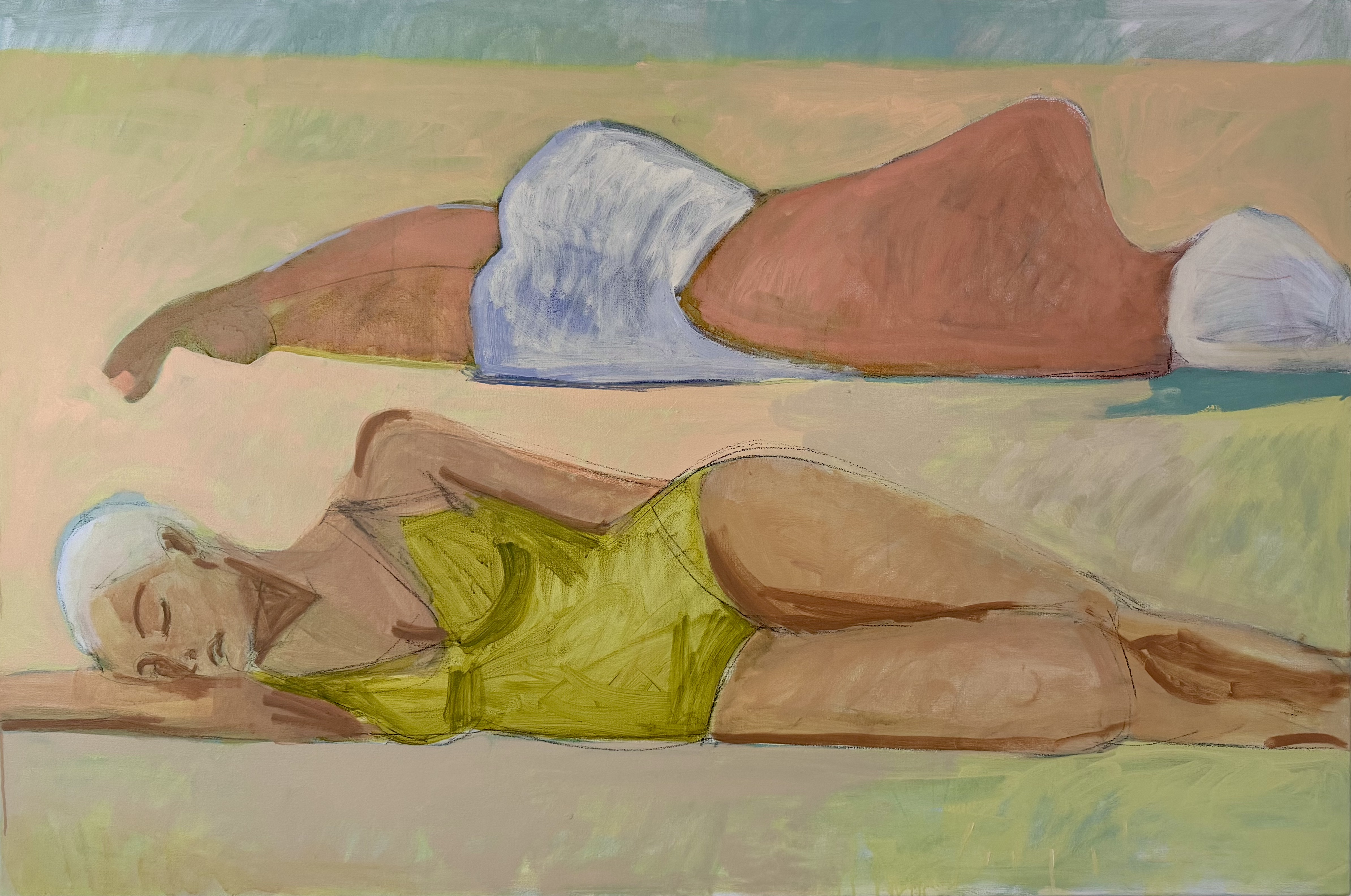 two sunbathers, noon 